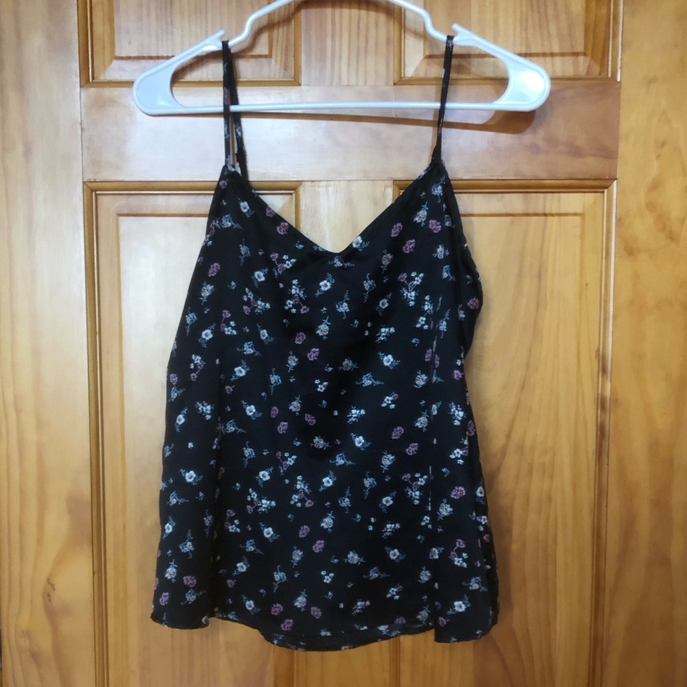 Black floral cami